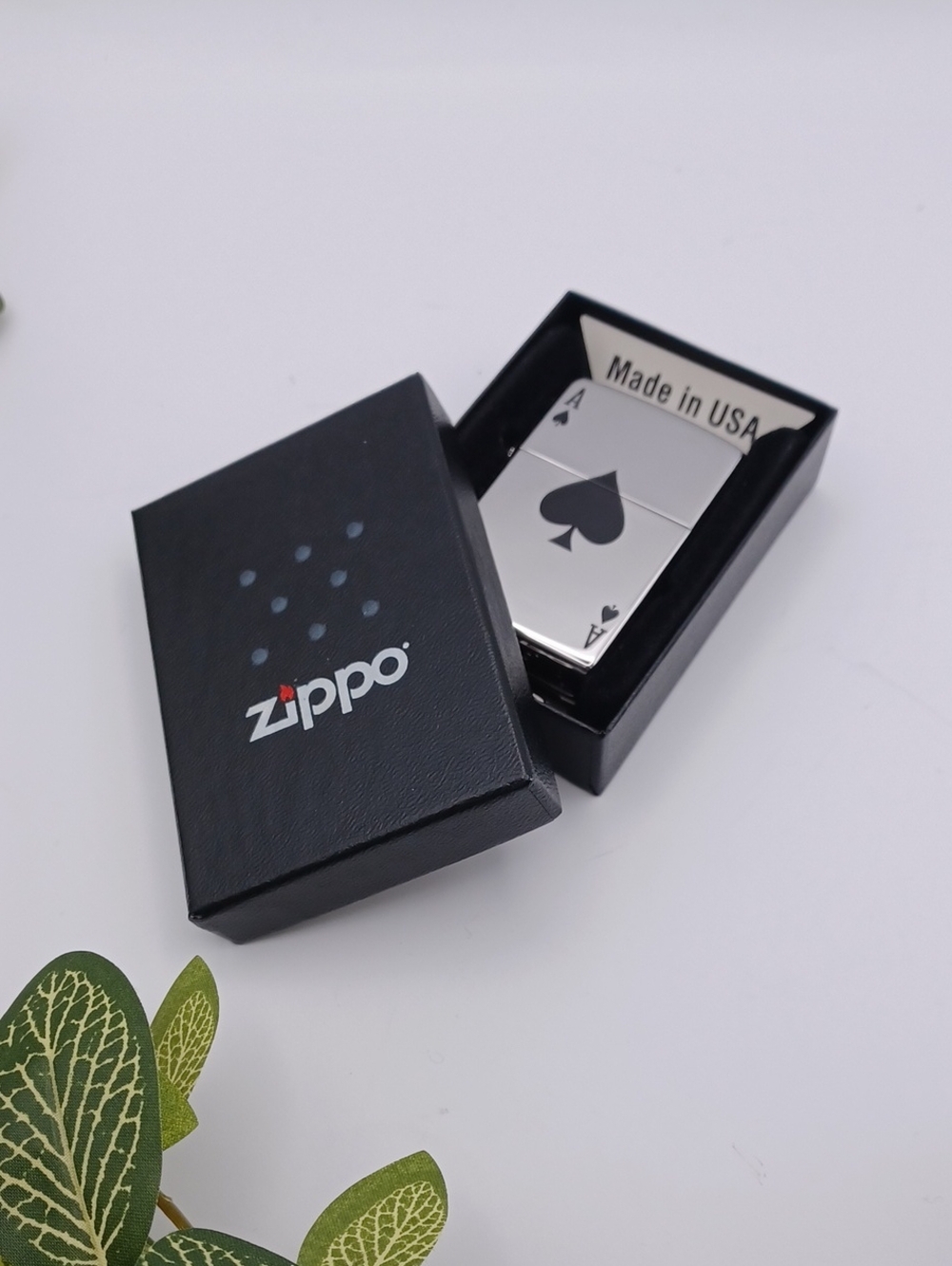 Silver Ace of Spades Zippo Lighter - New In Box